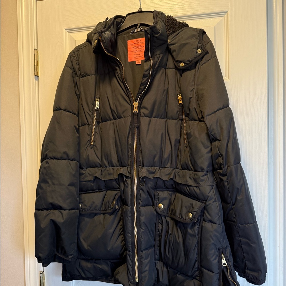 J. Crew Black Signature Puffer Jacket